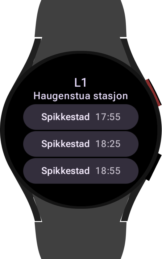 Togavganger-tile på klokken